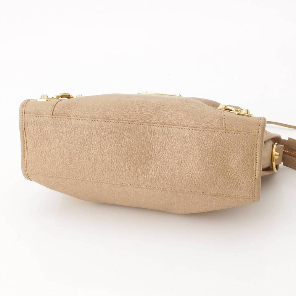 Balenciaga Metal City Leather Handbag Beige - Picture 5 of 8